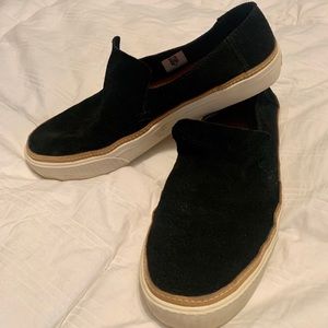 Toms Black Suede Women's Slip-Ons